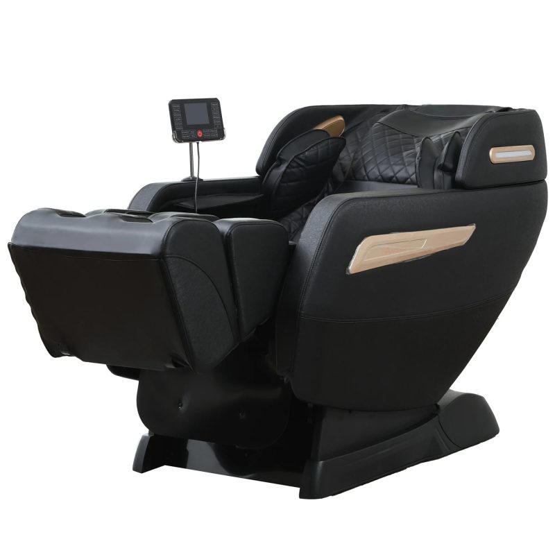 2024 4D Zero Gravity Massage Chair, Full Body Shiatsu Recliner with Yoga Stretching, SL Track, Intelligent Voice Control, Calf Kneading, Calfrest Extension, Premium Black Leather - Image 11