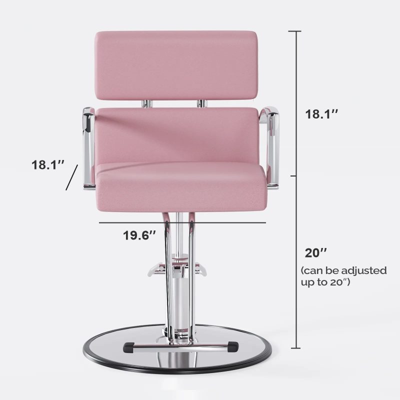 OmySalon Salon Chair Heavy Duty for Stylist, Barber Chair Pink 360 Degree Swivel, Hydraulic Pump for Hair Cutting, Beauty Spa Styling Hairdressing Tattoo Equipment - Image 8