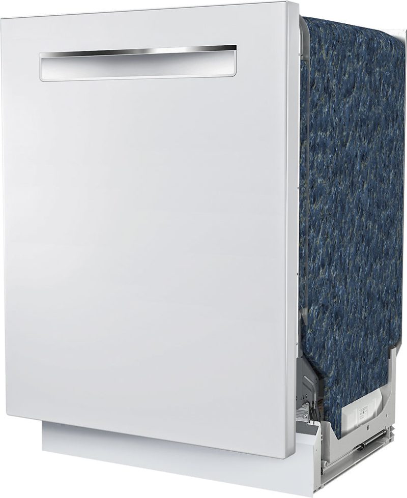 Bosch - 500 Series 24" Pocket Handle Dishwasher with Stainless Steel Tub - White - Image 2