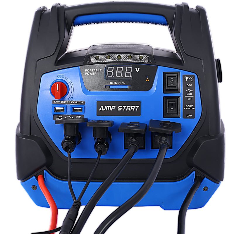 Rechargeable Jump Starter for Gas Diesel Vehicles - 1800 Amps with Air Compressor and AC, 12V DC, USB Power Station - Image 7