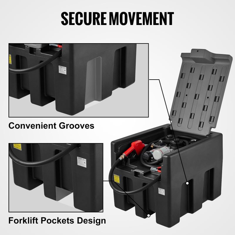 BENTIS Portable Diesel Tank 58 Gal Diesel Fuel Tank with 12V Transfer Pump Black - Image 6