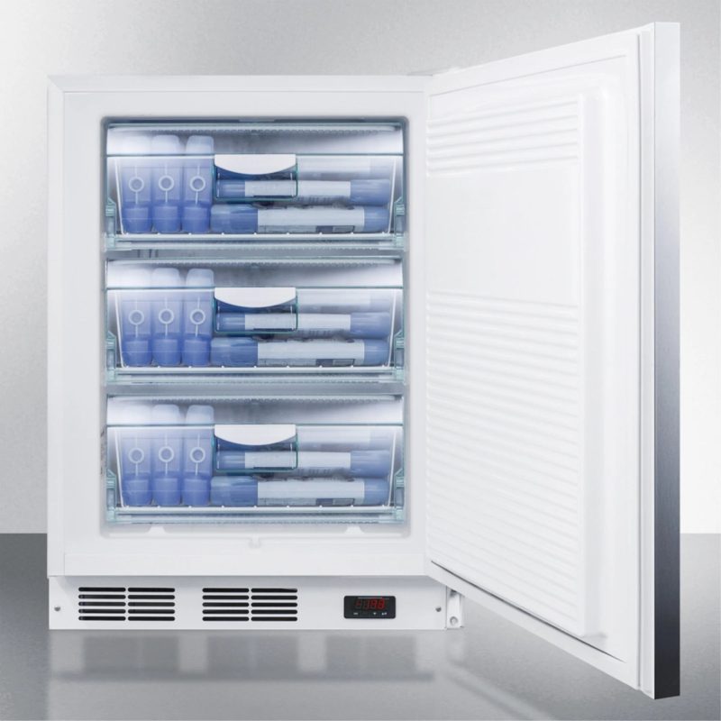 ADA compliant commercial built-in medical all-freezer capable of -25 C operation, with wrapped stainless steel door, horizontal handle, and lock - Image 4