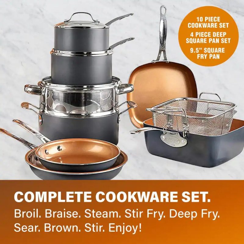 Gotham Steel 20-Piece Cookware and Bakeware Set in Graphite - Image 2