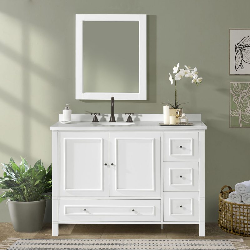 Alaterre Furniture Williamsburg White Vanity Cabinet - Image 7