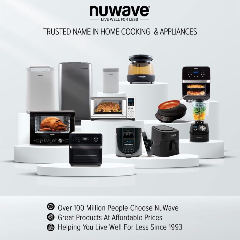 Nuwave Bravo 12-in-1 Digital Toaster Oven, Countertop Convection Oven & Air Fryer Combo, 1800 Watts, 21-Qt Capacity, 50u00b0-450u00b0F Temp Controls, Dual Zone Surround Cooking, Linear T Technology, SS Look - Image 7