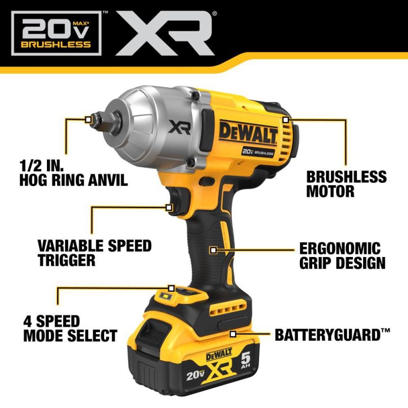 DEWALT 20V MAX XR 1/2" High Torque Impact Wrench Kit DCF900P2 from DEWALT - Image 7