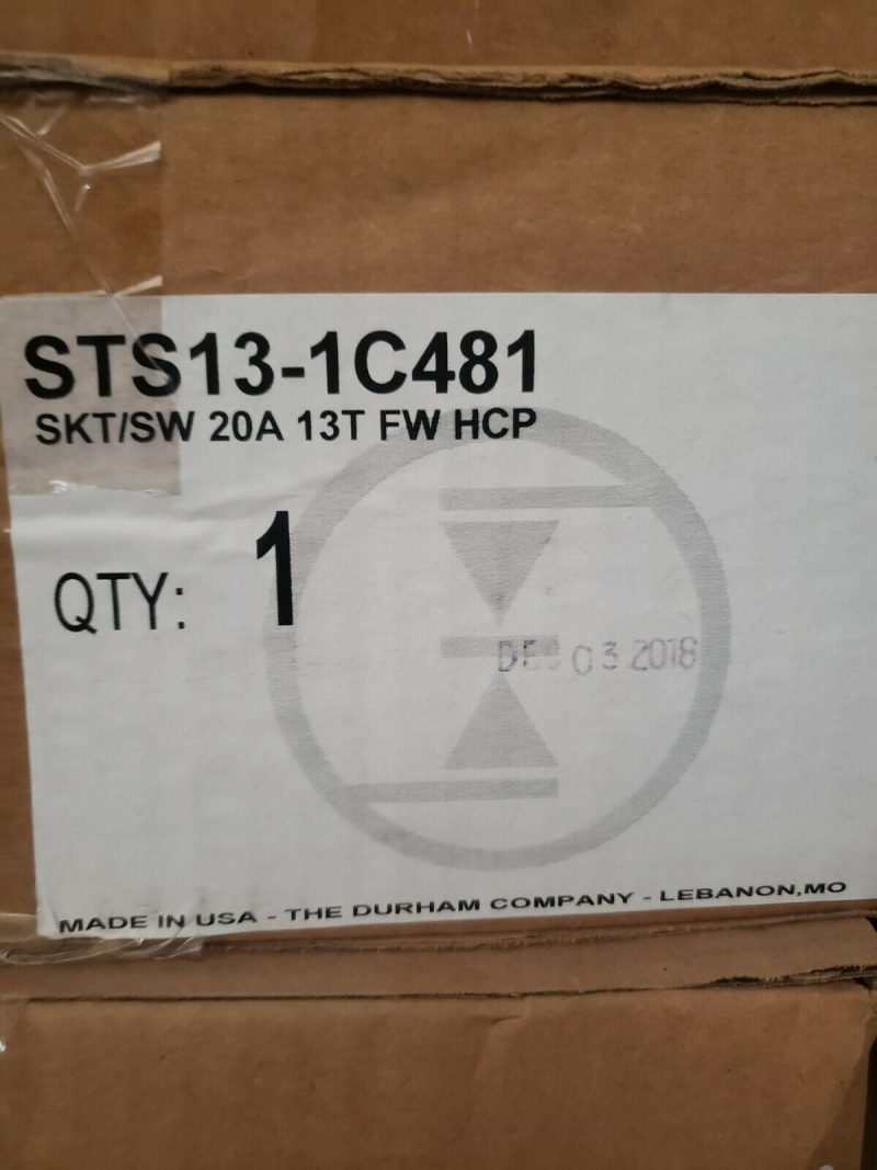 THE DURHAM COMPANY SKT/SW 20A 13T FW HCP, STS13-1C481 METER SOCKET