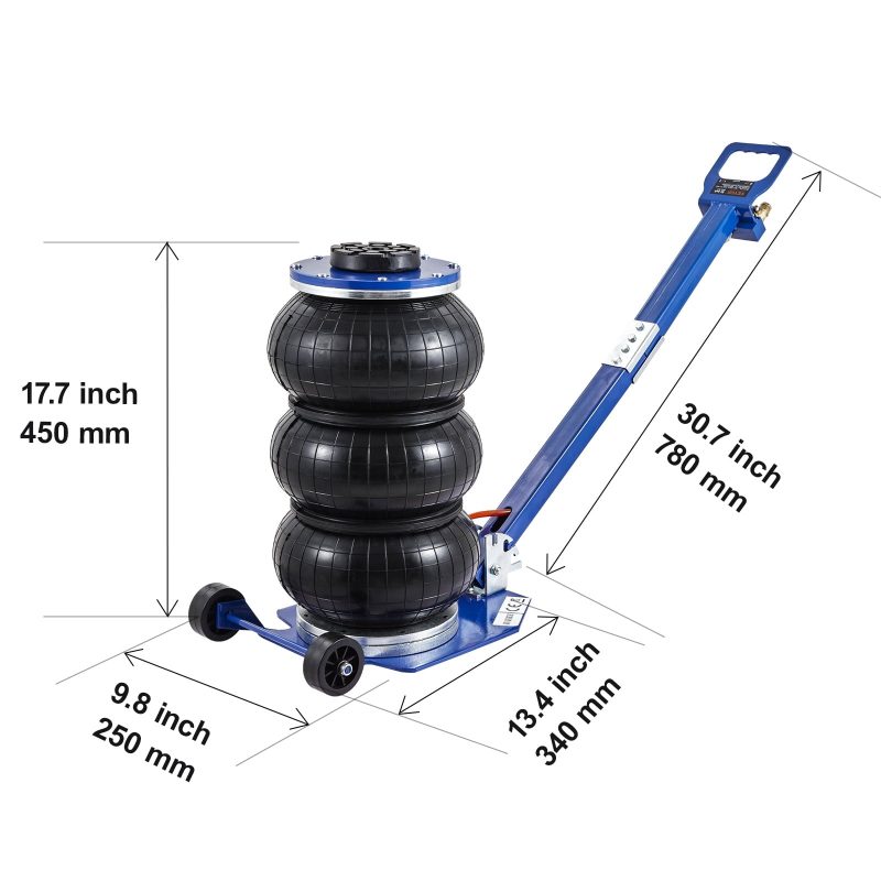 BENTISM Air Jack, 3 Ton/6600 lbs Triple Bag Air Jack, Airbag Jack with Six Steel Pipes, Lift up to 17.7", 3-5 s Fast Lifting Pneumatic Jack, with Adjustable Long Handles for Cars, Garages, Repair - Image 8