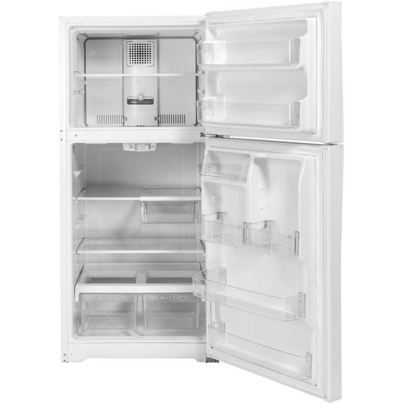 GE 33-inch, 21.9 cu.ft. Freestanding Top Freezer Refrigerator with Upfront Fresh Food Temperature Controls GTS22KGNRWW - Image 3