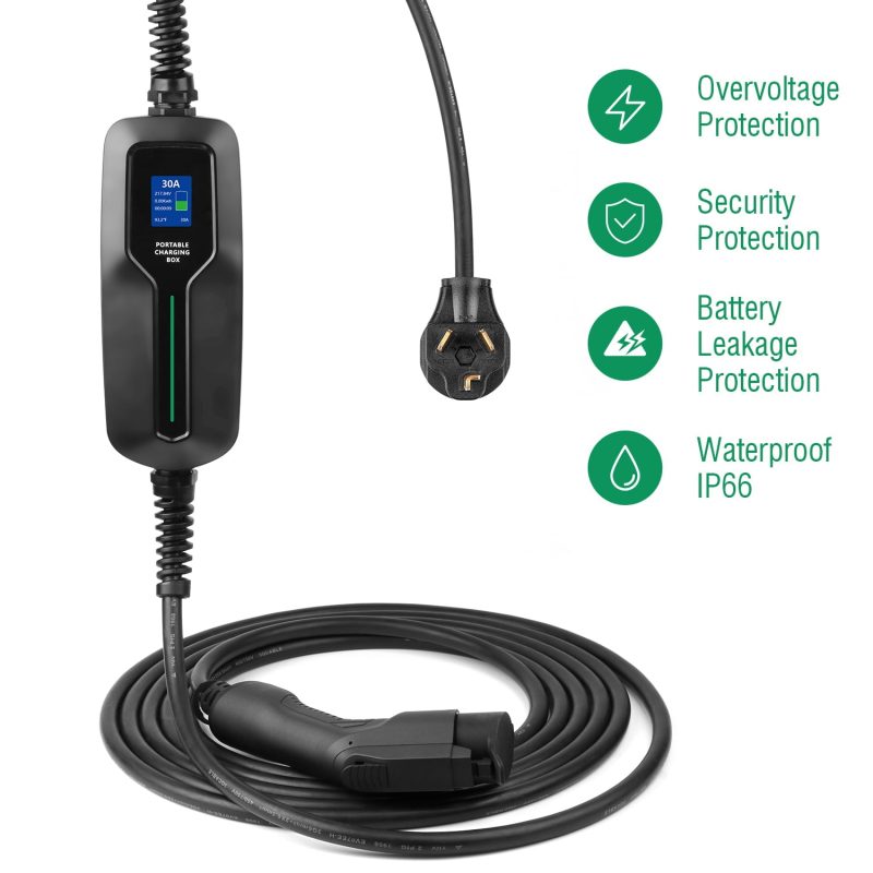 LEFANEV 30 Amp EV Charger Level 2,(NEMA 10-30, 30A/25ft,220V-240V,6.6KW) Portable EVSE Electric Vehicle Charging Station for SAE J1772 Electric Cars - Image 6