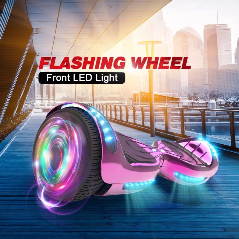 Hoverstar Flash Wheel Certified Hover board 6.5 In. Bluetooth Speaker with LED Light Self Balancing Wheel Electric Scooter , Chrome Pink - Image 3