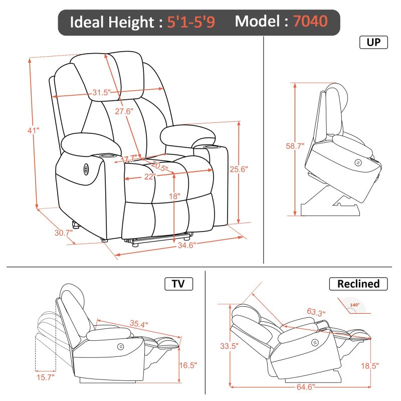 Mcombo Electric Massage Recliner Charging - Image 5