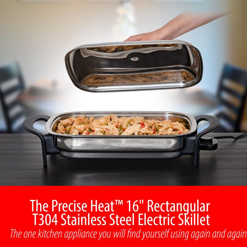 Maxam 16 Inch Electric Skillet Rectangular - Image 5