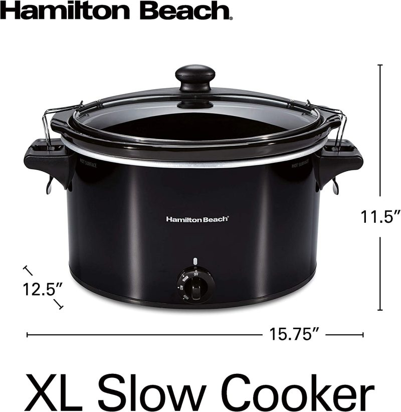 Hamilton Beach Slow Cooker， Extra Large 10 Quart， Stay or Go Portable With Lid Lock， Dishwasher Safe Crock， Black (33195) - Image 6