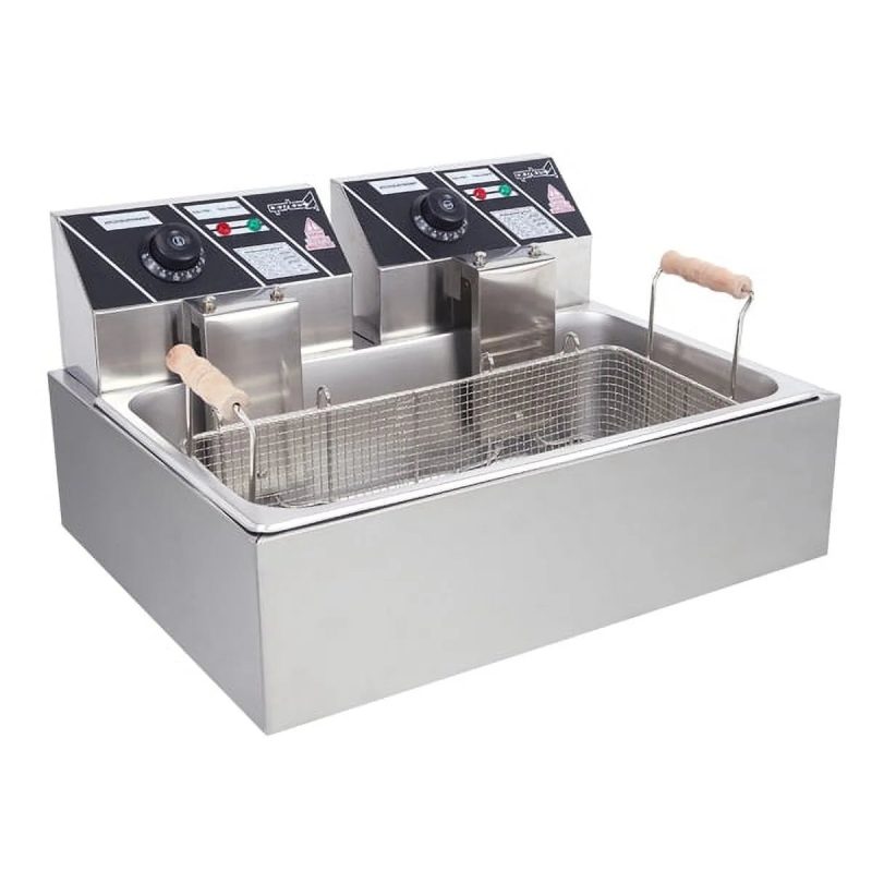 Bornmio 【Replace the old encoding 64372676】Eh83O 110V Oil Consumption 12.7Qt/12L Oil Pan Total Capacity 23.26Qt/22L Stainless Steel Large Single-Cylinder Electric Fryer 5000W Max