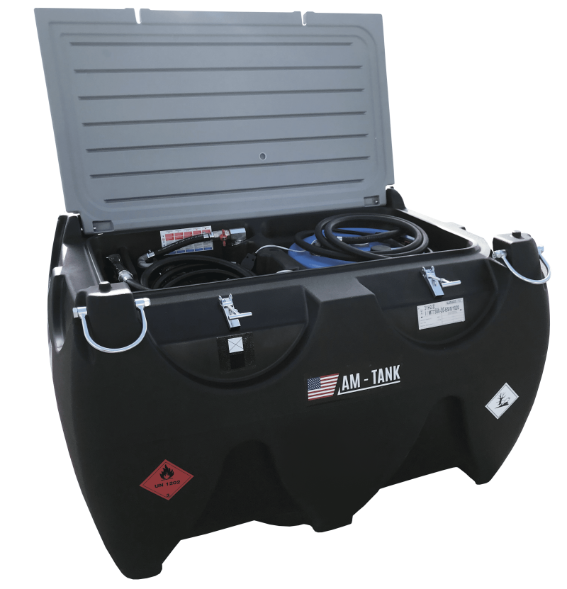 AM-TANK 236 DIESEL + 26 DEF. Portable Combo Tank Diesel and DEF 236+26gl, electric pump 12V, 13ft hose, automatic nozzle and a DEF removable unit