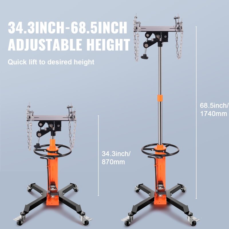 SKYSHALO Hydraulic Transmission Jack 1322 lbs 360° Swivel Wheels For Car Lift - Image 3