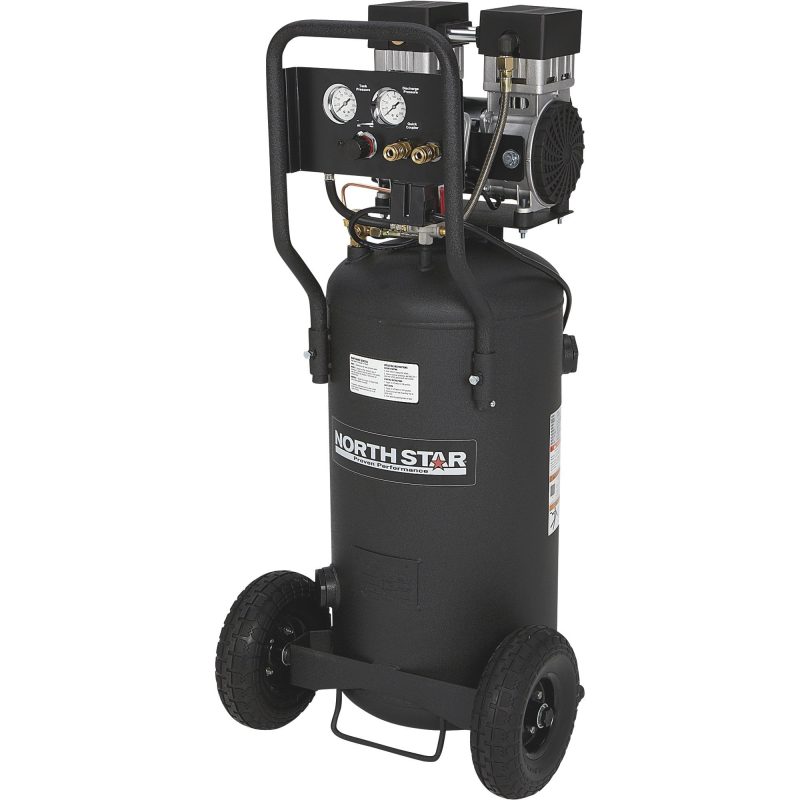 NorthStar Portable Electric Air Compressor - 2 HP, 20-Gallon Vertical Tank, Super-Quiet Operation, Oil-Free Pump, 5.4 CFM @ 90 PSI - Image 6