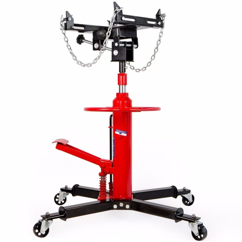 STARK USA Telescoping Hydraulic Transmission Floor Jack Foot Pedal with Caster Wheel Safety Chain, 1/2-Ton Capacity