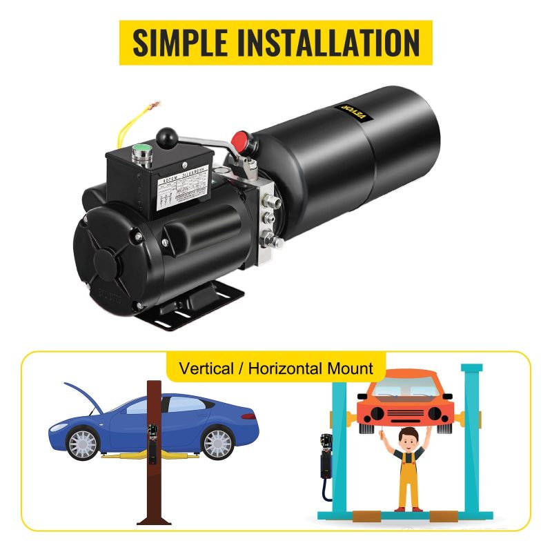 BENTISM 110V 2.64 Gallon 10L Hydraulic Power Unit Automotive Hydraulic Pump Dump Trailer Vehicle Mounted Lifter Auto Shop Repair - Image 7