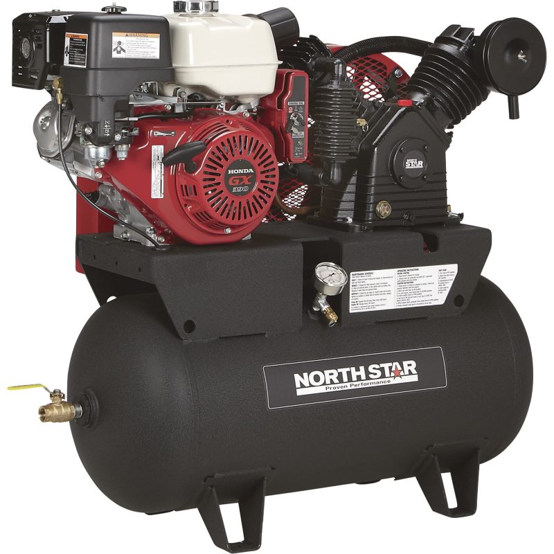 NorthStar Portable Gas Powered Air Compressor - Honda GX390 OHV Engine, 30-Gallon Horizontal Tank, 24.4 CFM at 90 PSI - Image 5