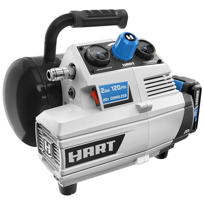 HART 20-Volt 2 Gallon Compressor Kit, (1) 4Ah Lithium-Ion Battery