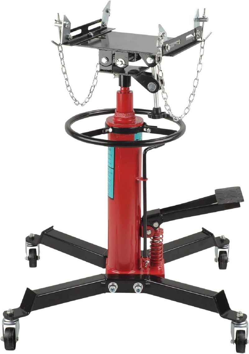 BATONECO 1660 lbs/0.75T Capacity Hydraulic Transmission Jack 34" - 70" Adjustable Height Telescopic Transmission Jack 2-Stage w/ Pedal 360° Swivel Wheel Lift Hoist for Car Lift Garage