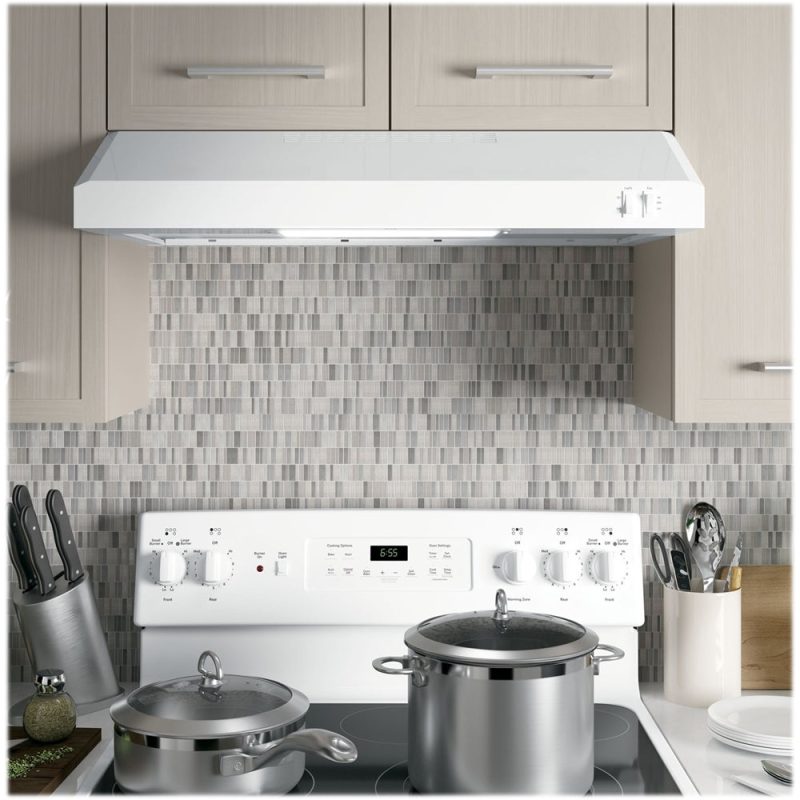 GE - 30" Convertible Range Hood - White on white - Image 2