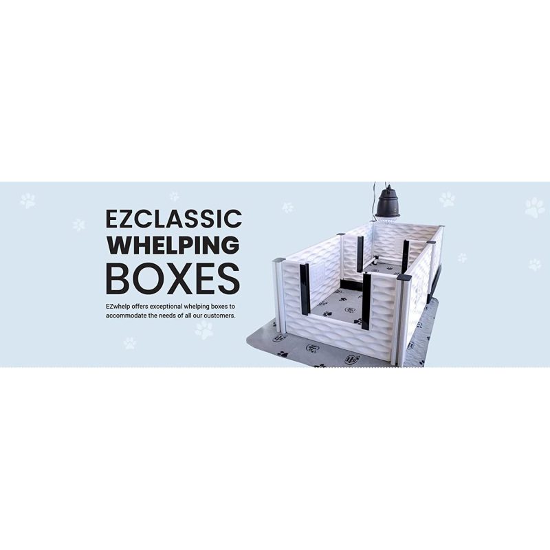 EZclassic 48 x48 Puppy Dog Whelping Box Playpen w/Rails & Liner, Gray(Open Box) - Image 11