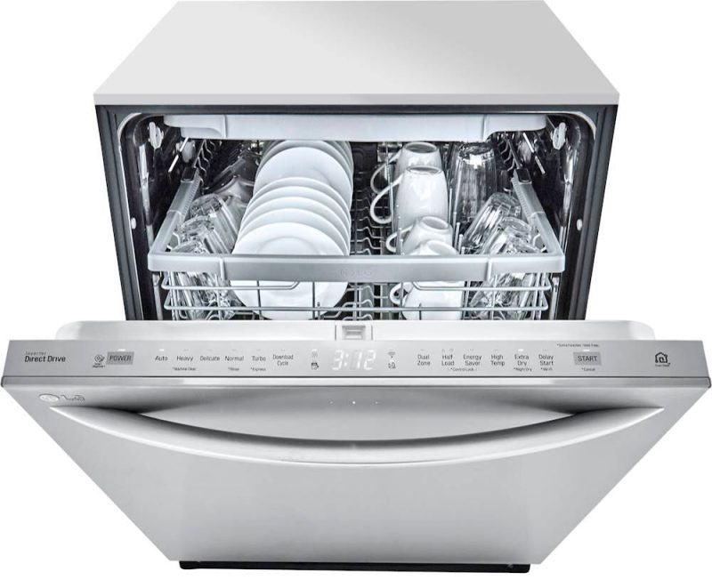 LG - 24" Top-Control Built-In Smart Wifi-Enabled Dishwasher with Stainless Steel Tub, Quadwash, and 3rd Rack - Stainless steel - Image 6