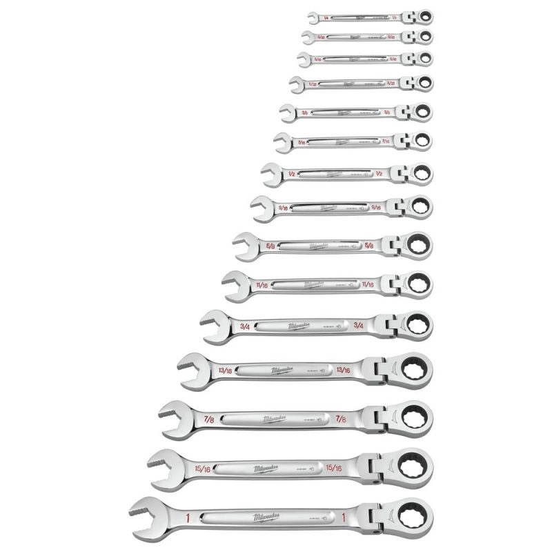 Milwaukee 48-22-9413 15-Piece SAE Flex Head Ratcheting Combination Wrench Set - Image 3