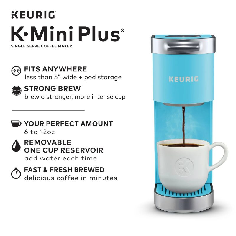 Keurig K-Mini Plus Single Serve K-Cup Pod Coffee Maker， Cool Aqua💝 Last Day For Clearance - Image 3