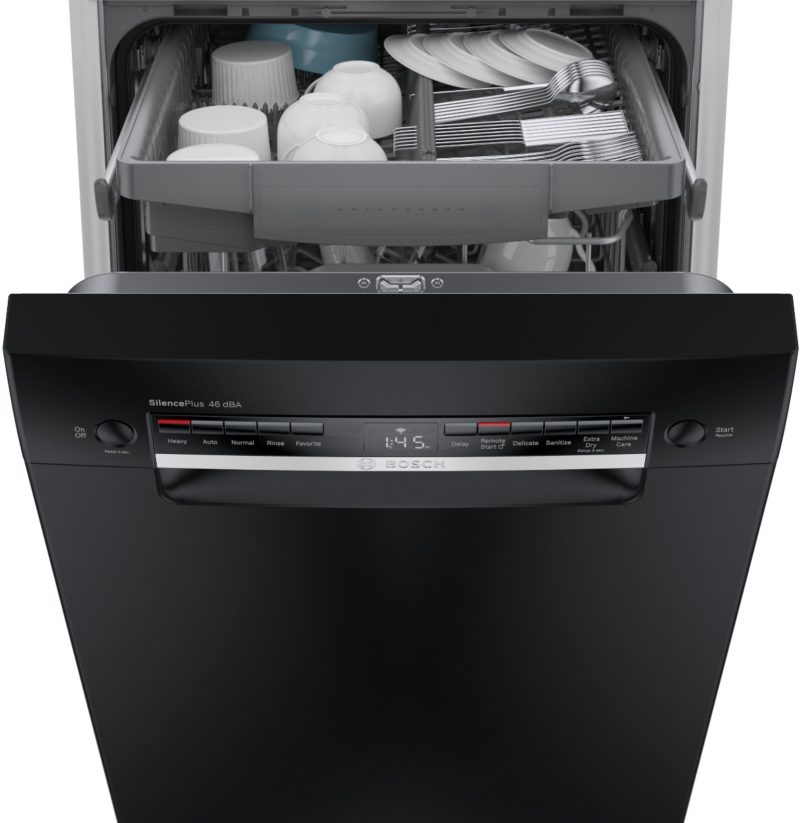 Bosch - 300 Series 18" Front Control Smart Built-In Dishwasher with 3rd Rack and 46 dBA - Black - Image 5