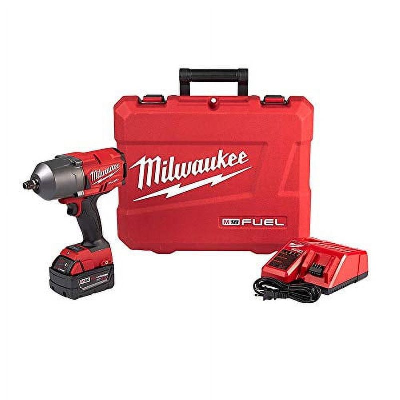 Milwaukee M18 FUEL 18-Volt Lithium-Ion Brushless Cordless 1/2 in. Impact Wrench with Friction Ring Kit with One 5.0Ah Batteries