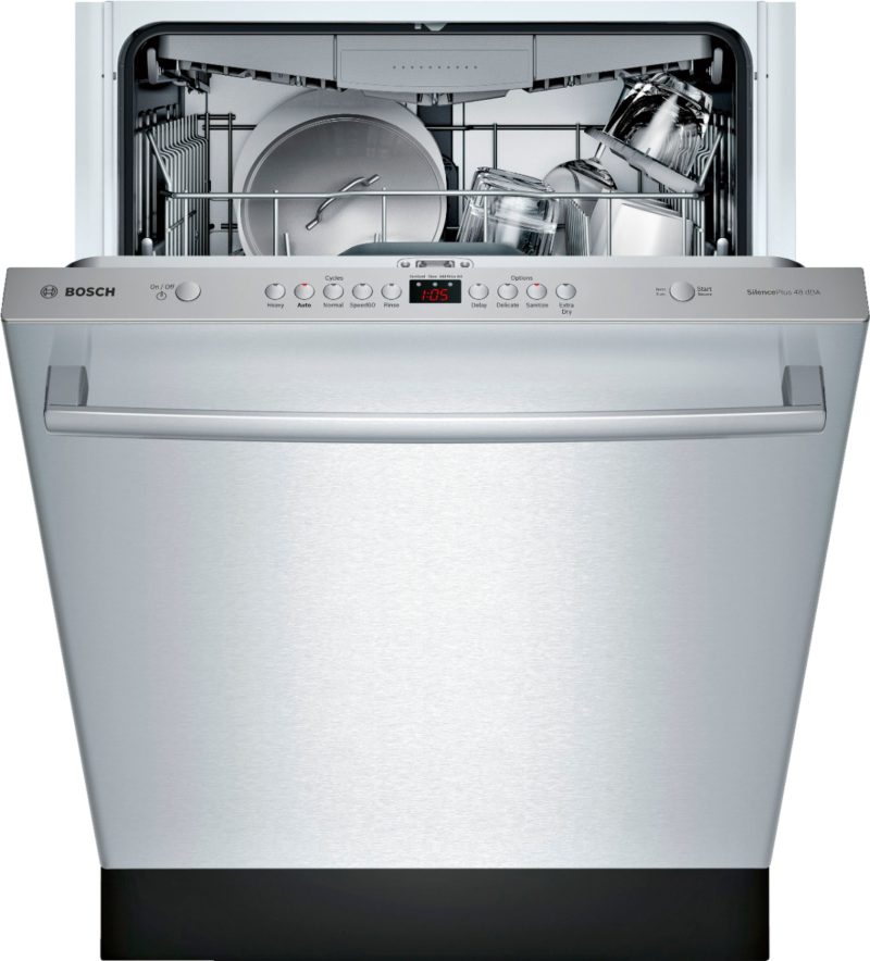 Bosch - 100 Series 24" Top Control Built-In Dishwasher with Hybrid Stainless Steel Tub - Stainless steel - Image 2