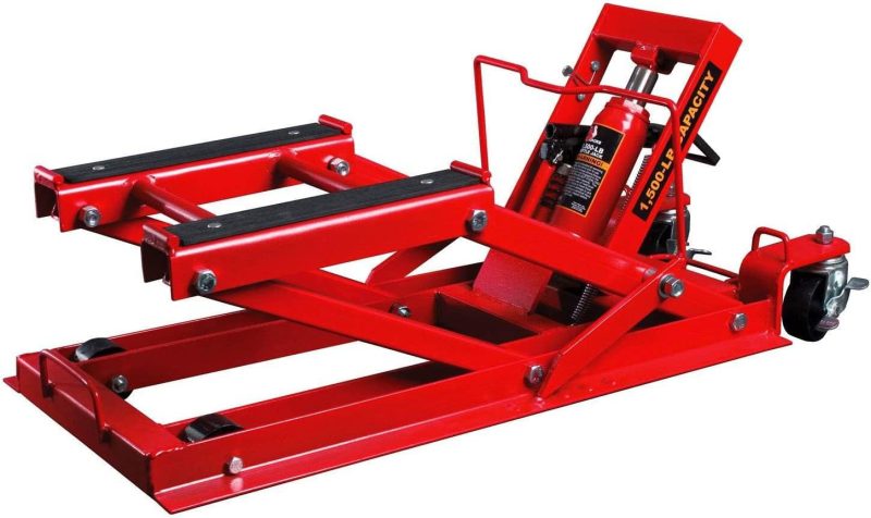 Big Red Hydraulic Powersports Lift Jack (Motorcycle, ATV, UTV, Snowmobile): 3/4 Ton (1,500 lb) Capacity,Red,W6407 - Image 4