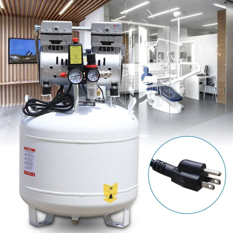 40L Dental Air Compressor Silent Noiseless Oil Free Oilless Compressor Machine Portable Air Compressor Oil Free Quiet Tool Air Pump Compressor 750W 115 PSI - Image 8