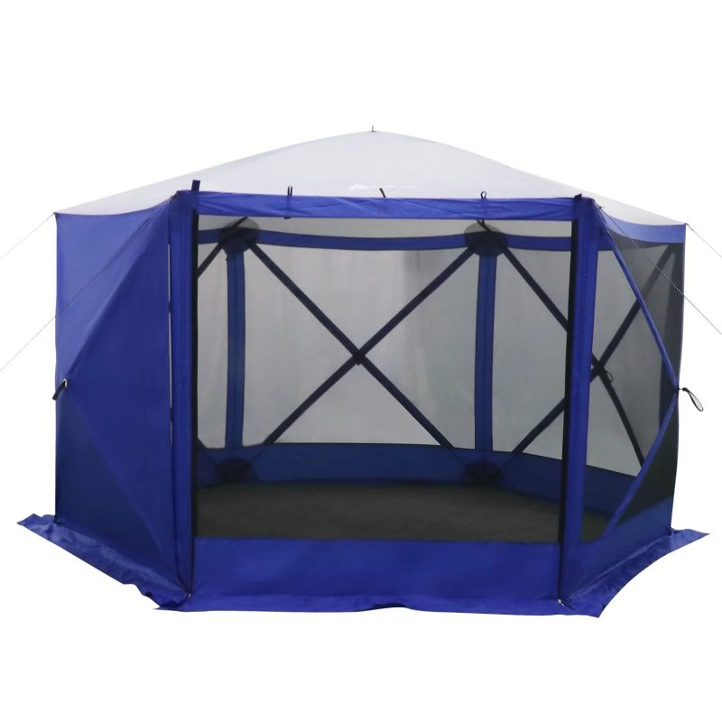 Ozark Trail 6 Hub Outdoor Camping 11'x10'x88.5" Screen House, 1 Room, Blue - Image 2