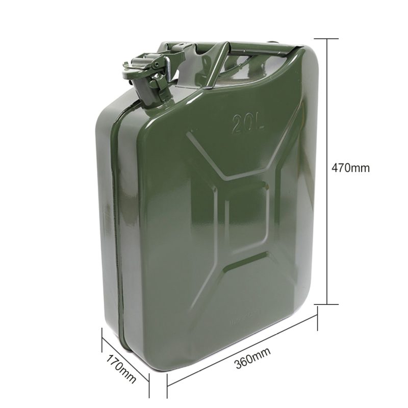 MoreChioce 20L Green Metal Jerry Can Store Container with Fixed Spout for Petrol Oil Water Alcohol - Image 4