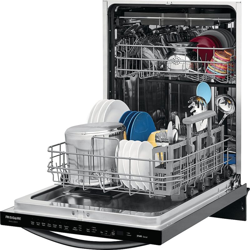 Frigidaire - Gallery 24" Compact Top Control Built-In Dishwasher with Stainless Steel Tub, 3rd Rack, 49 dBA - Black stainless steel - Image 5