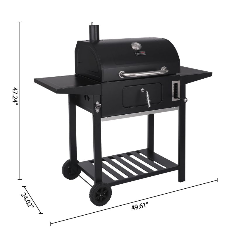 Royal Gourmet CD1824AX 24-Inch Charcoal Grill Outdoor BBQ Smoker Picnic Camping Patio Backyard Cooking, Black - Image 5