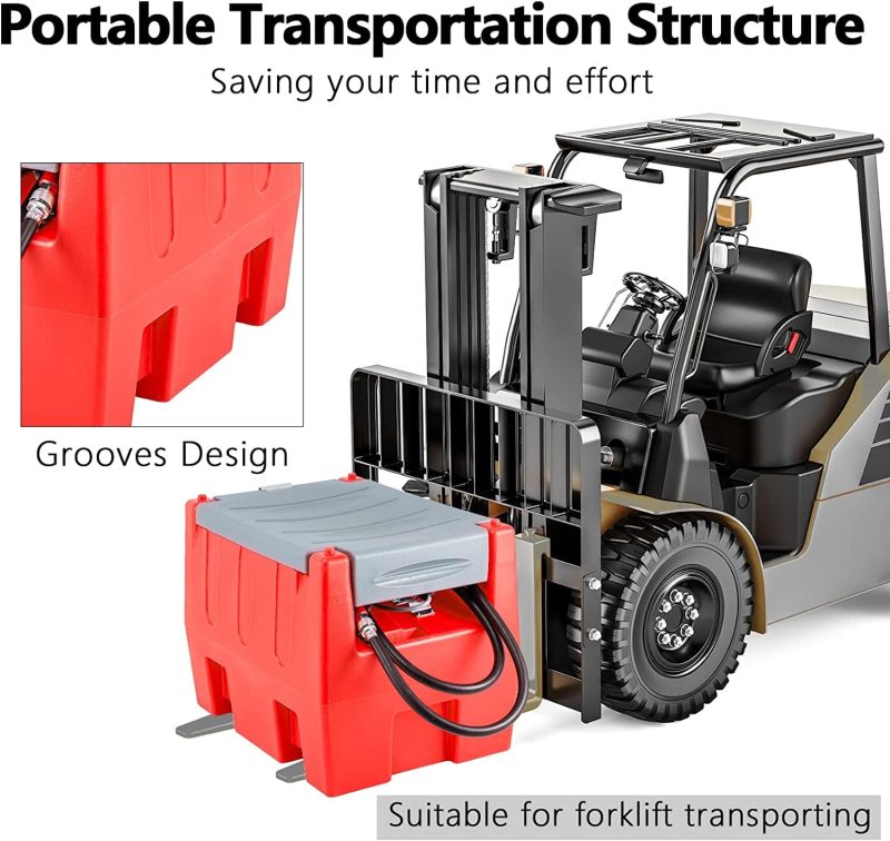 TECSPACE 58 Gallon Gasoline Tank, Portable Fuel Tank with 12V Electric Fuel Transfer Pump, 40 GPM Gasoline Fuel Tank with 4 Meters Hose for Gasoline & Diesel Transportation (Red, 58 gal) - Image 9