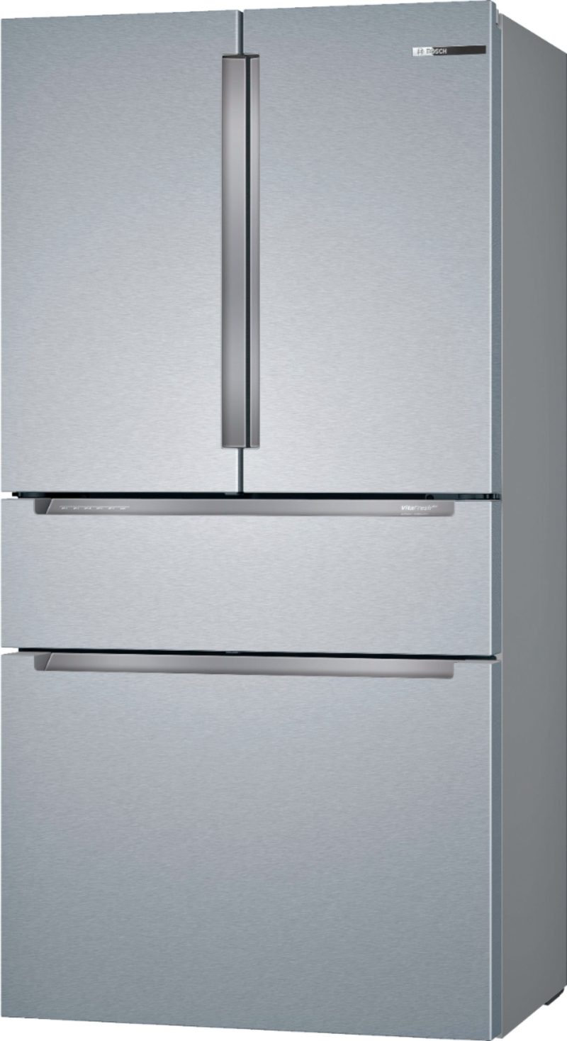 Bosch - 800 Series 20.5 Cu. Ft. 4-Door French Door Counter-Depth Smart Refrigerator - Stainless steel - Image 3