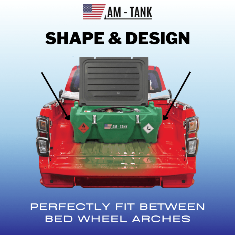 AM-TANK Portable 58 gal Diesel Tank to fit under Truck Tonneau Cover with 12V Pump, Particulate and Water Filter, 13ft hose and Auto-Nozzle. - Image 5