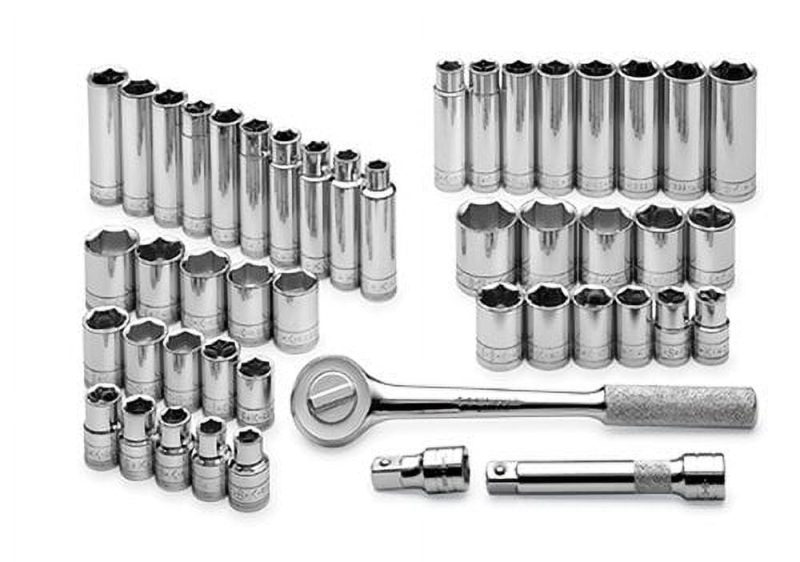 SK Hand Tool 4147-6 47-Piece 1/2 in. Drive 6-Point SAE/Metric Standard/Deep Socket Set with Pro Ratchet - Image 2