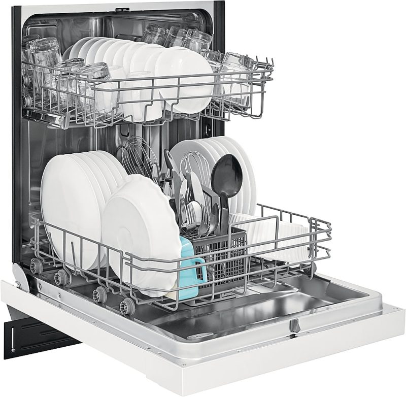 Frigidaire - 24" Compact Front Control Built-In Dishwasher with Stainless Steel Tub, 52 dBA - White - Image 4