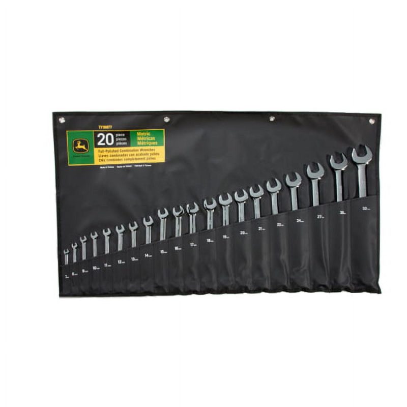 John Deere Metric Full-Polished Combination Wrench Set (20-Piece) TY19977