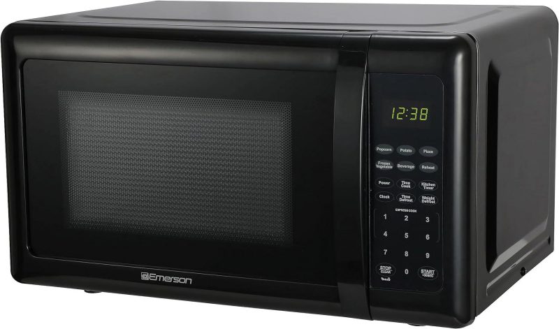 Compact Countertop Microwave Oven with Touch Control, LED Display, 700W, 10 Power Levels, 6 Auto Menus, Glass Turntable and Child Safe Lock, 0.7 Cu., Ft. Black - Image 2