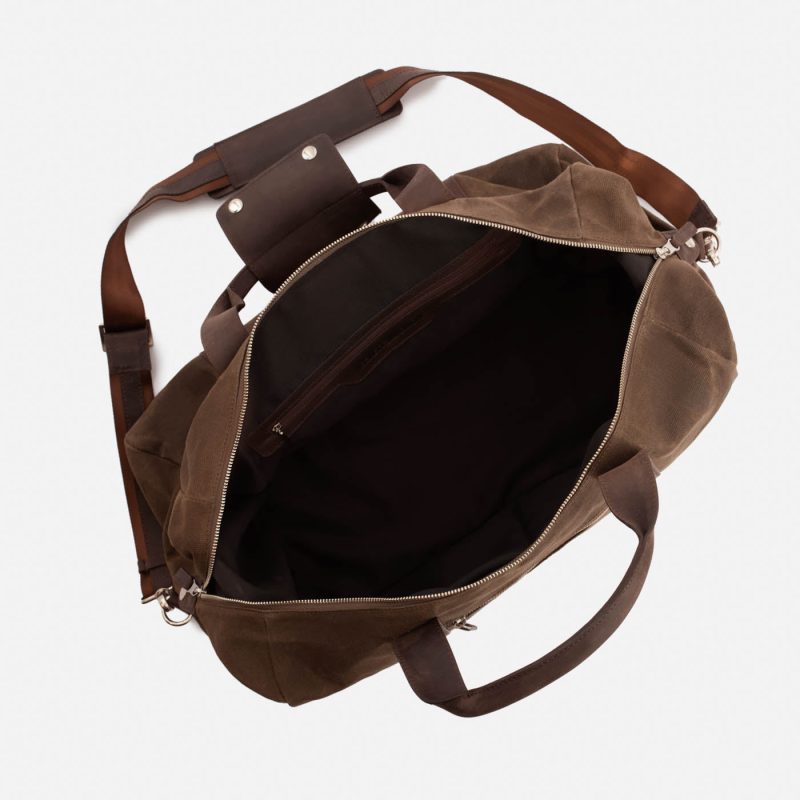 Domingo Duffel Bag - Waxed Canvas and Pull-Up Leather - Men's - Image 14