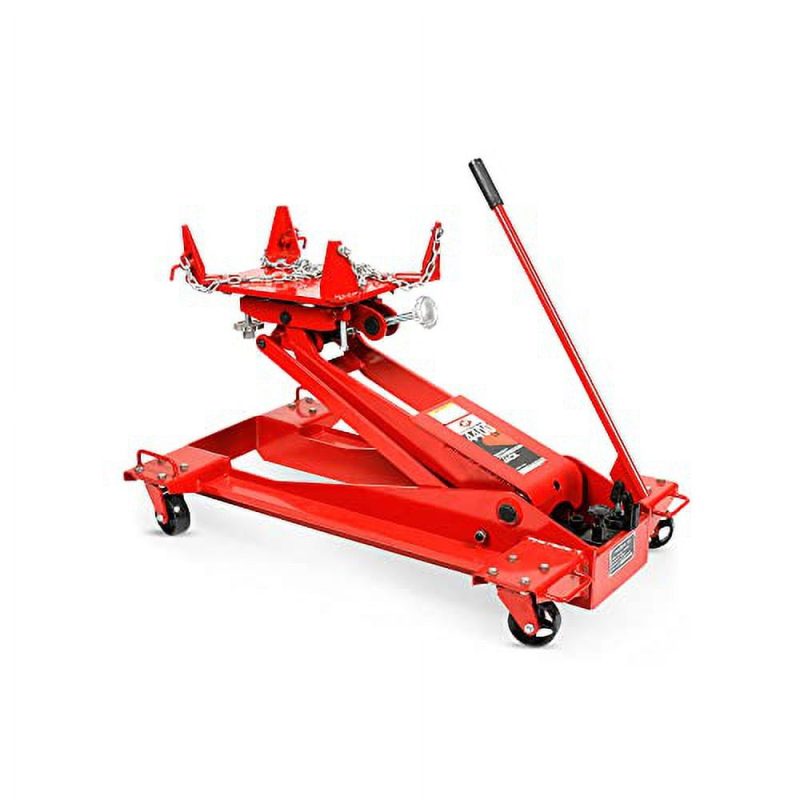 AFF - Transmission Jack - Hydraulic - Floor Style - Square Style W/ Tool Trays - 4,400 Lbs. Capacity - 8.5" Min H to 34" High H - Manual Hand Pump - Heavy Duty - Image 2